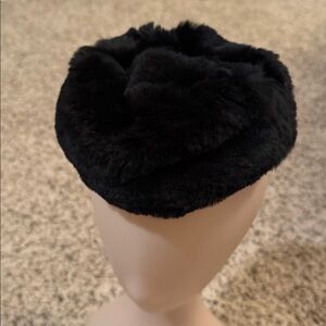 Neiman Marcus Black Faux Fur Hat